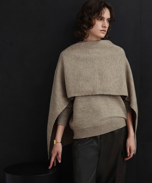 ELFRANK(エルフランク)の「【2026AW】【M~Lサイズ展開】ストールセット4WAYニットプルオーバー(ニット/セーター・レディース・ベージュ/レッド/ブラック・L/M)」の11枚目の写真