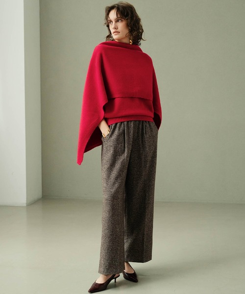 ELFRANK(エルフランク)の「【2026AW】【M~Lサイズ展開】ストールセット4WAYニットプルオーバー(ニット/セーター・レディース・ベージュ/レッド/ブラック・L/M)」の15枚目の写真