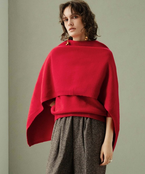 ELFRANK(エルフランク)の「【2026AW】【M~Lサイズ展開】ストールセット4WAYニットプルオーバー(ニット/セーター・レディース・ベージュ/レッド/ブラック・L/M)」の16枚目の写真