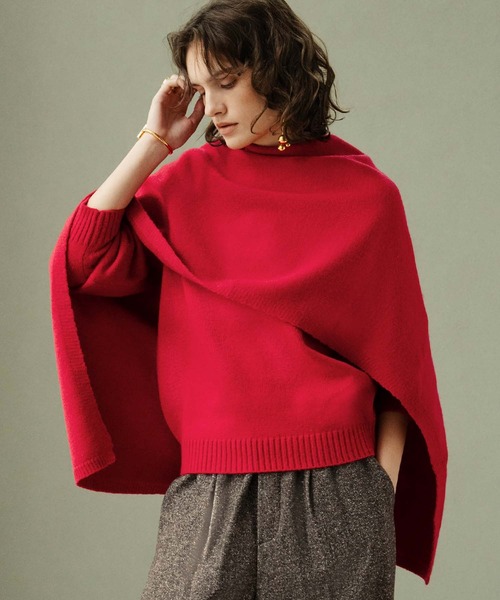 ELFRANK(エルフランク)の「【2026AW】【M~Lサイズ展開】ストールセット4WAYニットプルオーバー(ニット/セーター・レディース・ベージュ/レッド/ブラック・L/M)」の17枚目の写真