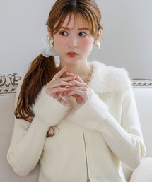 【Corie】シャギーデザインWジップニットカーデ
