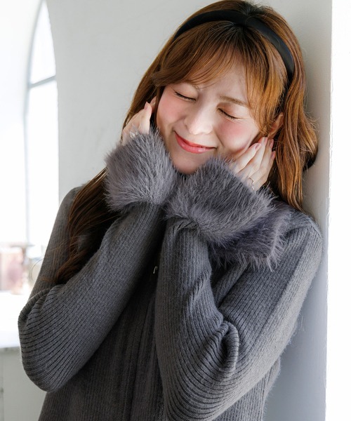 alotta(アロッタ)の「【Corie】シャギーデザインWジップニットカーデ(カーディガン/ボレロ・レディース・アイボリー/グレー・L/M)」の14枚目の写真