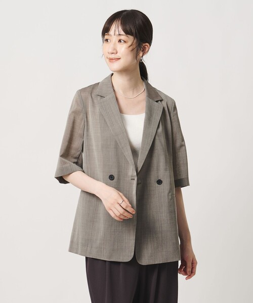 UNITED ARROWS(ユナイテッドアローズ)の「シアー テーラードジャケット ‐ウォッシャブル‐(テーラードジャケット・レディース・グレー系/ブラック/モカ・38/36)」の13枚目の写真