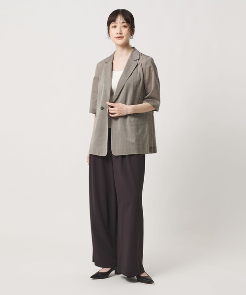 UNITED ARROWS(ユナイテッドアローズ)の「シアー テーラードジャケット ‐ウォッシャブル‐(テーラードジャケット・レディース・グレー系/ブラック/モカ・38/36)」の15枚目の写真
