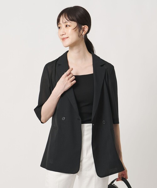 UNITED ARROWS(ユナイテッドアローズ)の「シアー テーラードジャケット ‐ウォッシャブル‐(テーラードジャケット・レディース・グレー系/ブラック/モカ・38/36)」の17枚目の写真