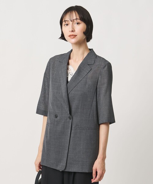 UNITED ARROWS(ユナイテッドアローズ)の「シアー テーラードジャケット ‐ウォッシャブル‐(テーラードジャケット・レディース・グレー系/ブラック/モカ・38/36)」の19枚目の写真
