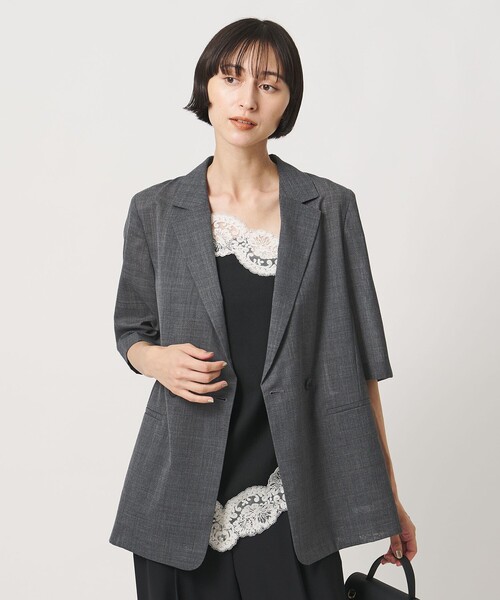 UNITED ARROWS(ユナイテッドアローズ)の「シアー テーラードジャケット ‐ウォッシャブル‐(テーラードジャケット・レディース・グレー系/ブラック/モカ・38/36)」の20枚目の写真