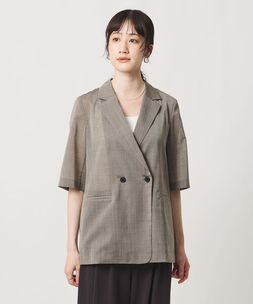 UNITED ARROWS(ユナイテッドアローズ)の「シアー テーラードジャケット ‐ウォッシャブル‐(テーラードジャケット・レディース・グレー系/ブラック/モカ・38/36)」の22枚目の写真