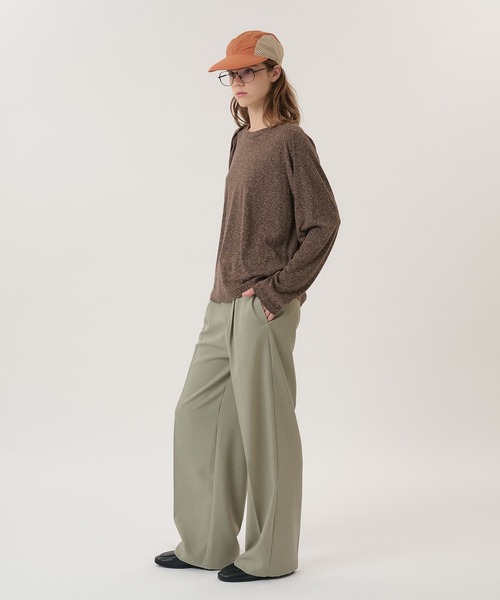 Perushu(ペルーシュ)の「1TUCK NEP WIDE SLACKS/ワンタックネップワイドスラックス(スラックス・メンズ・ベージュ/ブラック/ブラウン・LARGE/MEDIUM/SMALL)」の13枚目の写真