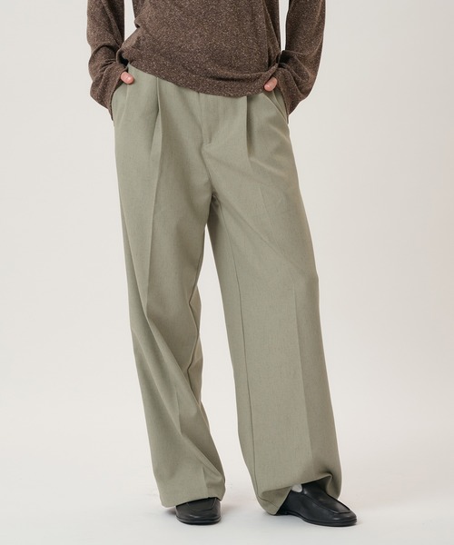 Perushu(ペルーシュ)の「1TUCK NEP WIDE SLACKS/ワンタックネップワイドスラックス(スラックス・メンズ・ベージュ/ブラック/ブラウン・LARGE/MEDIUM/SMALL)」の20枚目の写真