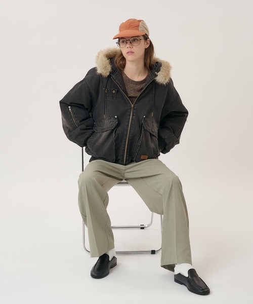 Perushu(ペルーシュ)の「1TUCK NEP WIDE SLACKS/ワンタックネップワイドスラックス(スラックス・メンズ・ベージュ/ブラック/ブラウン・LARGE/MEDIUM/SMALL)」の16枚目の写真