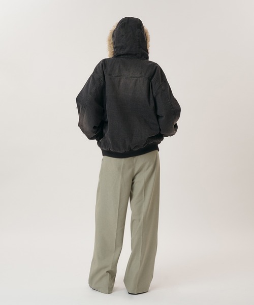 Perushu(ペルーシュ)の「1TUCK NEP WIDE SLACKS/ワンタックネップワイドスラックス(スラックス・メンズ・ベージュ/ブラック/ブラウン・LARGE/MEDIUM/SMALL)」の11枚目の写真