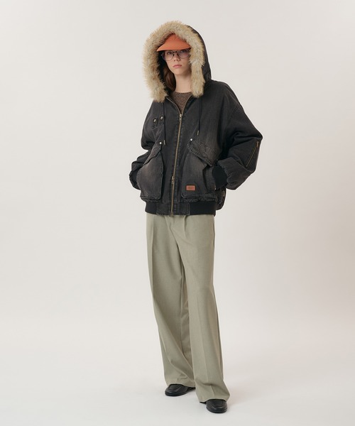 Perushu(ペルーシュ)の「1TUCK NEP WIDE SLACKS/ワンタックネップワイドスラックス(スラックス・メンズ・ベージュ/ブラック/ブラウン・LARGE/MEDIUM/SMALL)」の18枚目の写真