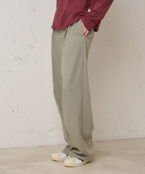 Perushu(ペルーシュ)の「1TUCK NEP WIDE SLACKS/ワンタックネップワイドスラックス(スラックス・メンズ・ベージュ/ブラック/ブラウン・LARGE/MEDIUM/SMALL)」の9枚目の写真