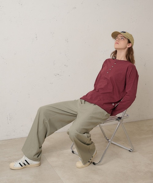 Perushu(ペルーシュ)の「1TUCK NEP WIDE SLACKS/ワンタックネップワイドスラックス(スラックス・メンズ・ベージュ/ブラック/ブラウン・LARGE/MEDIUM/SMALL)」の6枚目の写真