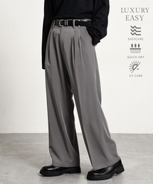 【LUXURY＋EASY】＜イージーケア＞SEMI WIDE DRAPE SLACKS / ラグイージーセミワイドスラックス