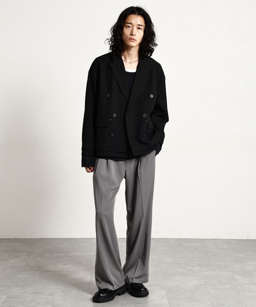 RAGEBLUE(レイジブルー)の「【LUXURY+EASY】<イージーケア>SEMI WIDE DRAPE SLACKS / ラグイージーセミワイドスラックス(スラックス・メンズ・ブラック/グレー・LARGE/MEDIUM)」の3枚目の写真