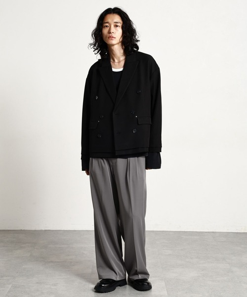 RAGEBLUE(レイジブルー)の「【LUXURY+EASY】<イージーケア>SEMI WIDE DRAPE SLACKS / ラグイージーセミワイドスラックス(スラックス・メンズ・ブラック/グレー・LARGE/MEDIUM)」の4枚目の写真