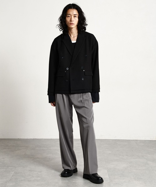 RAGEBLUE(レイジブルー)の「【LUXURY+EASY】<イージーケア>SEMI WIDE DRAPE SLACKS / ラグイージーセミワイドスラックス(スラックス・メンズ・ブラック/グレー・LARGE/MEDIUM)」の5枚目の写真