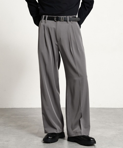 RAGEBLUE(レイジブルー)の「【LUXURY+EASY】<イージーケア>SEMI WIDE DRAPE SLACKS / ラグイージーセミワイドスラックス(スラックス・メンズ・ブラック/グレー・LARGE/MEDIUM)」の6枚目の写真