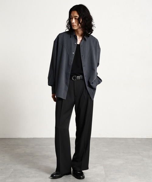 RAGEBLUE(レイジブルー)の「【LUXURY+EASY】<イージーケア>SEMI WIDE DRAPE SLACKS / ラグイージーセミワイドスラックス(スラックス・メンズ・ブラック/グレー・LARGE/MEDIUM)」の9枚目の写真