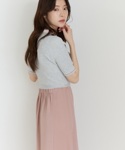 MISCH MASCH(ミッシュマッシュ)の「2026秋冬新作 襟付き配色ポロニットドッキングワンピース(ワンピース・レディース・グレー/ブラック/ブラウン・フリ-)」の20枚目の写真