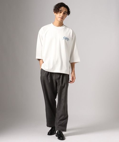BAYFLOW(ベイフロー)の「タイポグラフィー7分袖Tシャツ(Tシャツ/カットソー・メンズ・オフホワイト/ブラック・LARGE/MEDIUM)」の4枚目の写真