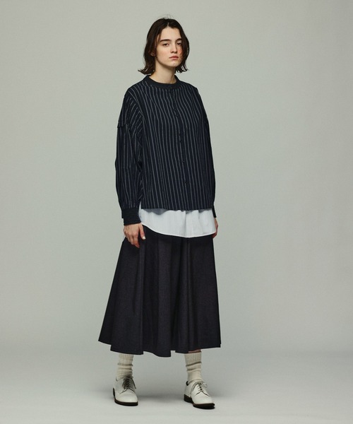 Kelen(ケレン)の「「KELEN / ケレン」ジャガード衿ストライプブラウス(シャツ/ブラウス・レディース・ブラック/オフホワイト・S/M)」の3枚目の写真