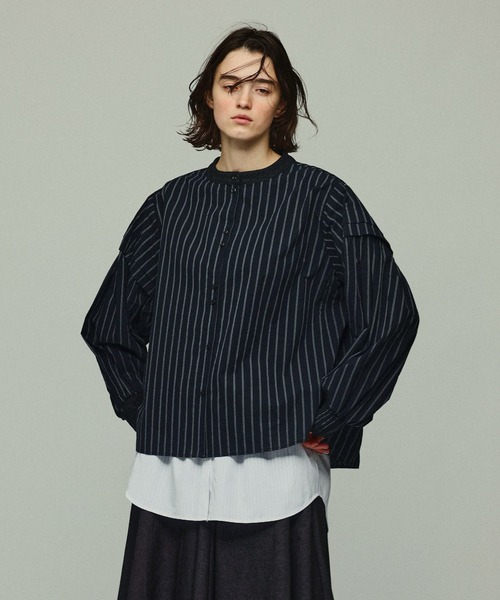Kelen(ケレン)の「「KELEN / ケレン」ジャガード衿ストライプブラウス(シャツ/ブラウス・レディース・ブラック/オフホワイト・S/M)」の5枚目の写真
