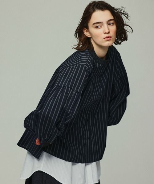 Kelen(ケレン)の「「KELEN / ケレン」ジャガード衿ストライプブラウス(シャツ/ブラウス・レディース・ブラック/オフホワイト・S/M)」の7枚目の写真