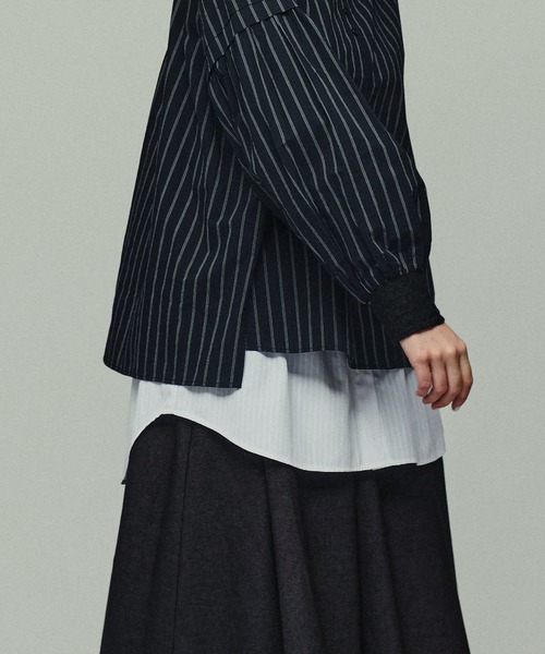Kelen(ケレン)の「「KELEN / ケレン」ジャガード衿ストライプブラウス(シャツ/ブラウス・レディース・ブラック/オフホワイト・S/M)」の8枚目の写真