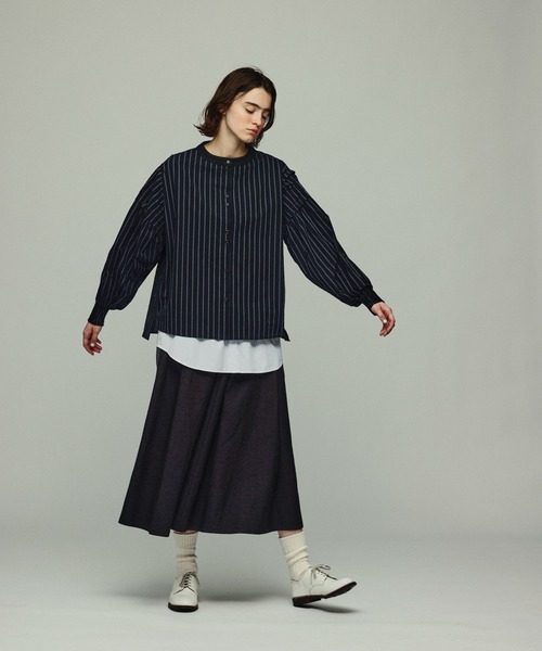 Kelen(ケレン)の「「KELEN / ケレン」ジャガード衿ストライプブラウス(シャツ/ブラウス・レディース・ブラック/オフホワイト・S/M)」の11枚目の写真