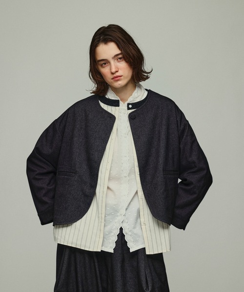 Kelen(ケレン)の「「KELEN / ケレン」ジャガード衿ストライプブラウス(シャツ/ブラウス・レディース・ブラック/オフホワイト・S/M)」の14枚目の写真