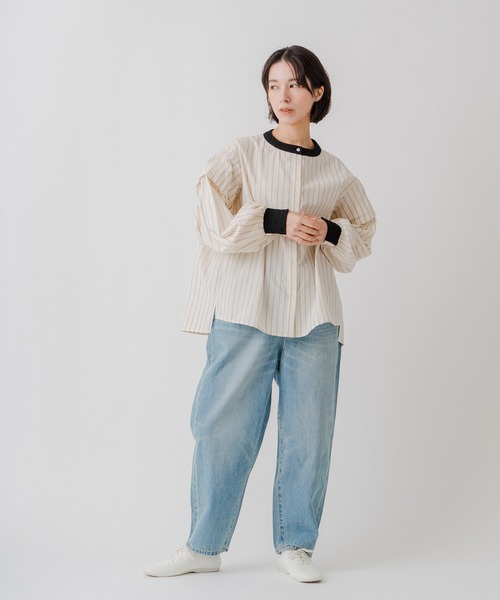 Kelen(ケレン)の「「KELEN / ケレン」ジャガード衿ストライプブラウス(シャツ/ブラウス・レディース・ブラック/オフホワイト・S/M)」の16枚目の写真