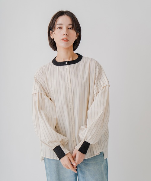 Kelen(ケレン)の「「KELEN / ケレン」ジャガード衿ストライプブラウス(シャツ/ブラウス・レディース・ブラック/オフホワイト・S/M)」の17枚目の写真
