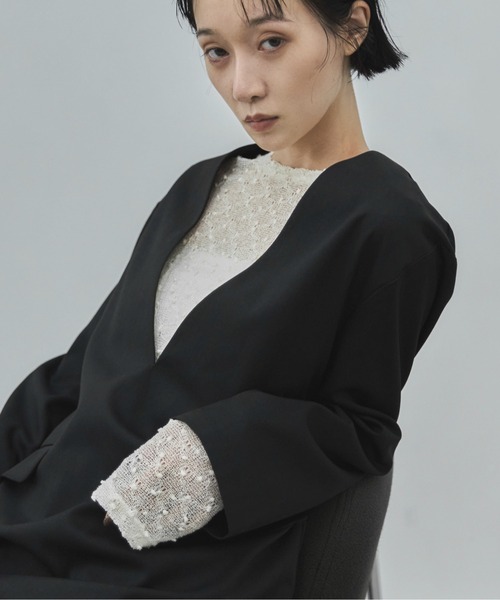 feepur(フェピュール)の「ポップコーンシアーロンTee(Tシャツ/カットソー・レディース・アイボリー/ブラック・MEDIUM)」の20枚目の写真
