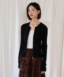 Ribbed Two-way zip up Cardigan (Black)