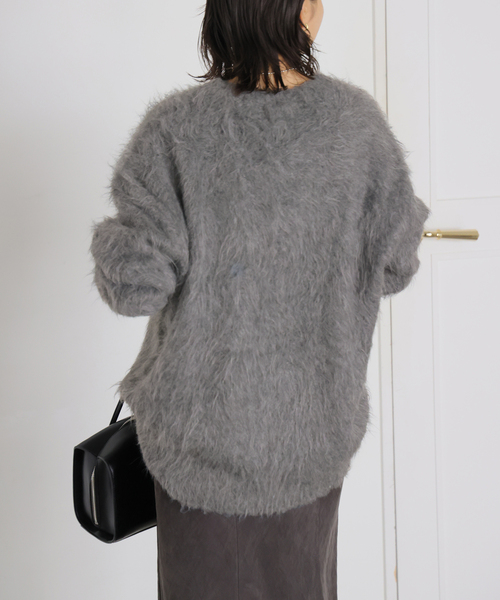 JOURNAL STANDARD(ジャーナルスタンダード)の「シャギーVネックプルオーバー(ニット/セーター・レディース・チャコールグレー/ピンク/アイボリー・FREE)」の11枚目の写真