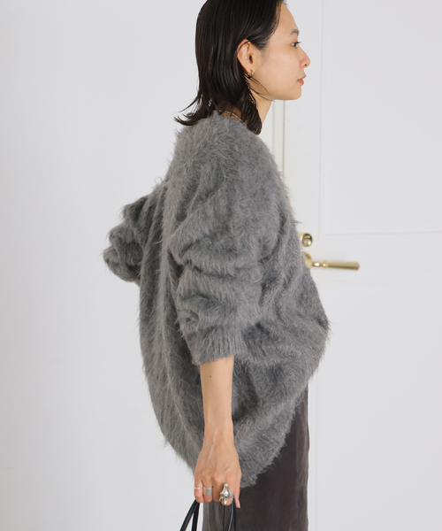 JOURNAL STANDARD(ジャーナルスタンダード)の「シャギーVネックプルオーバー(ニット/セーター・レディース・チャコールグレー/ピンク/アイボリー・FREE)」の12枚目の写真