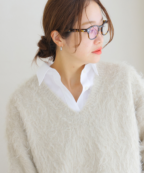JOURNAL STANDARD(ジャーナルスタンダード)の「シャギーVネックプルオーバー(ニット/セーター・レディース・チャコールグレー/ピンク/アイボリー・FREE)」の21枚目の写真