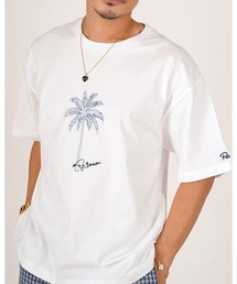 パームツリーエンブロイダリーTシャツ