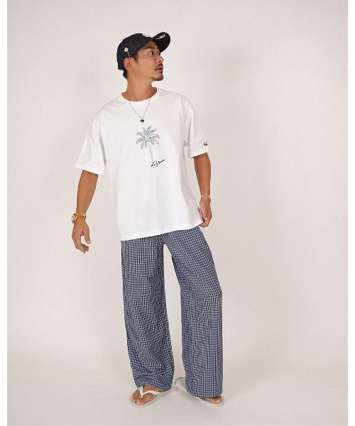 #Re:room(リルーム)の「パームツリーエンブロイダリーTシャツ(Tシャツ/カットソー・メンズ・ホワイト・S-M)」の4枚目の写真