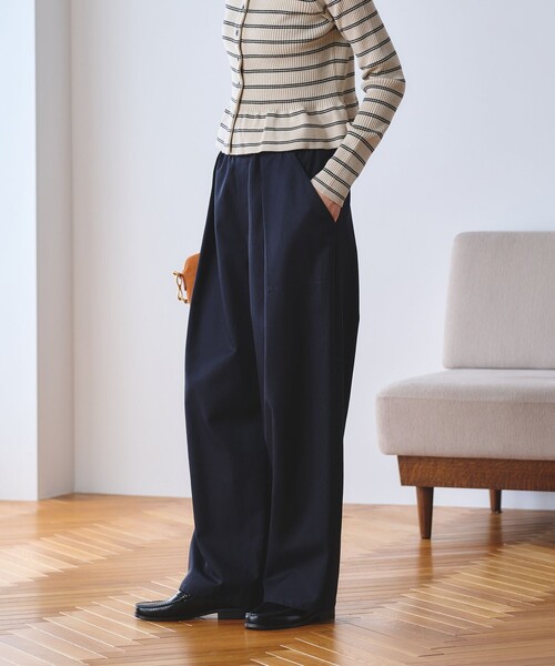 BEAUTY&YOUTH UNITED ARROWS(ビューティーアンドユースユナイテッドアローズ)の「タック パッチポケット ドローストリング パンツ(その他パンツ・レディース・ネイビー/オリーブ/ナチュラル・S/XS/M)」の12枚目の写真
