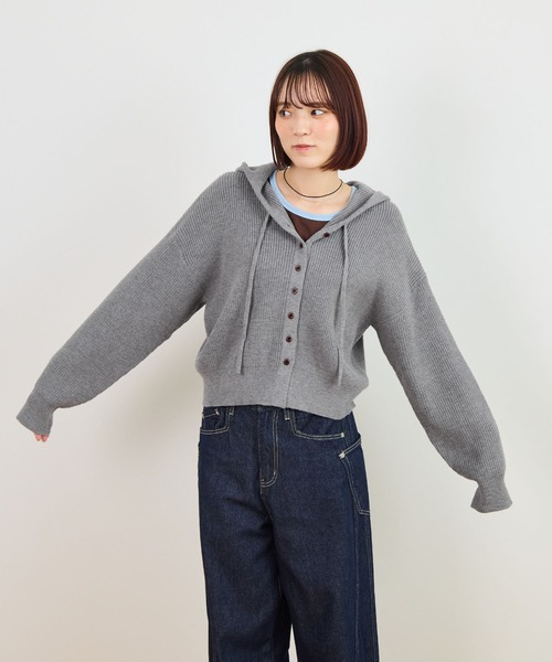 ABYS(アビス)の「フーディニットカーディガン(カーディガン/ボレロ・レディース・グレー/ネイビー/ライトパープル・FREE)」の8枚目の写真