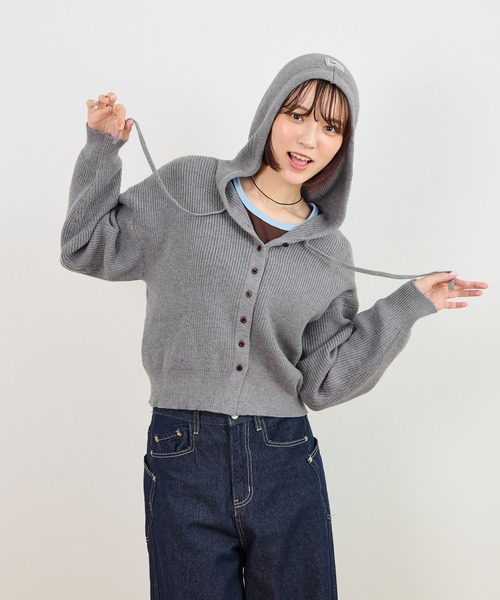 ABYS(アビス)の「フーディニットカーディガン(カーディガン/ボレロ・レディース・グレー/ネイビー/ライトパープル・FREE)」の12枚目の写真