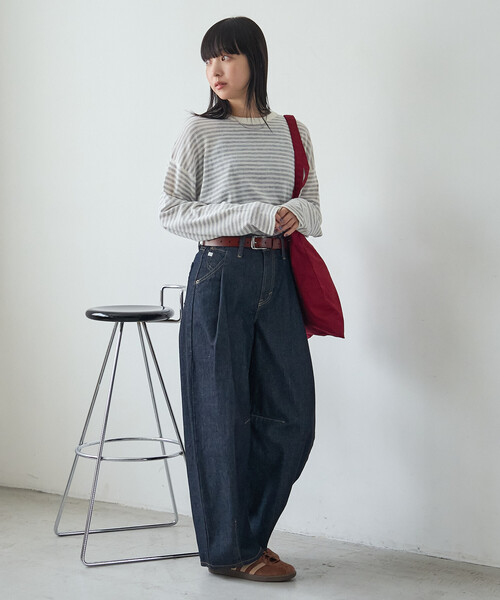 FREAK'S STORE(フリークスストア)の「シアーボーダーニットプルオーバー(Tシャツ/カットソー・レディース・ブラウン/ブラック/オフホワイト・フリ-)」の15枚目の写真