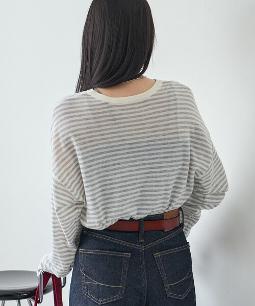 FREAK'S STORE(フリークスストア)の「シアーボーダーニットプルオーバー(Tシャツ/カットソー・レディース・ブラウン/ブラック/オフホワイト・フリ-)」の20枚目の写真