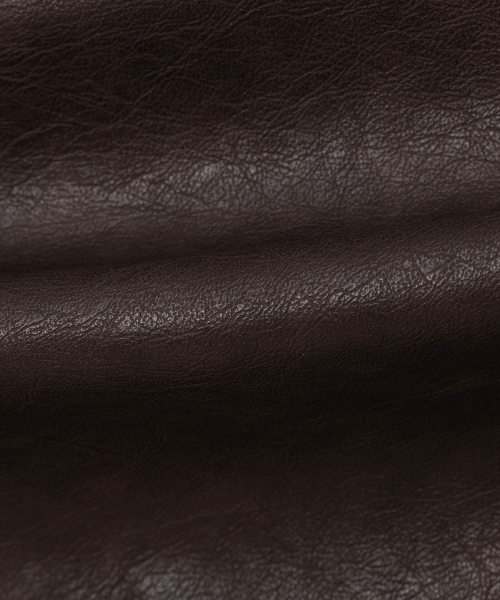 MINDBRIDGE（マインドブリッジ）の「[COUTURE] ブラウンウォッシュドレザー ジップアップ セミオーバーサイズ トラッカージャケット（ライダースジャケット・メンズ・ブラウン・100/110/95/105）」の10枚目の写真
