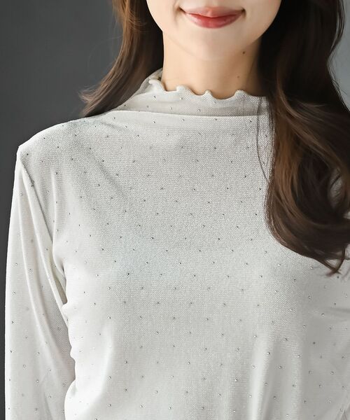 rps(アールピーエス)の「ボトルネックホットフィックスベロアカットソー(Tシャツ/カットソー・レディース・グレー/アイボリー/ブラック・フリー)」の7枚目の写真