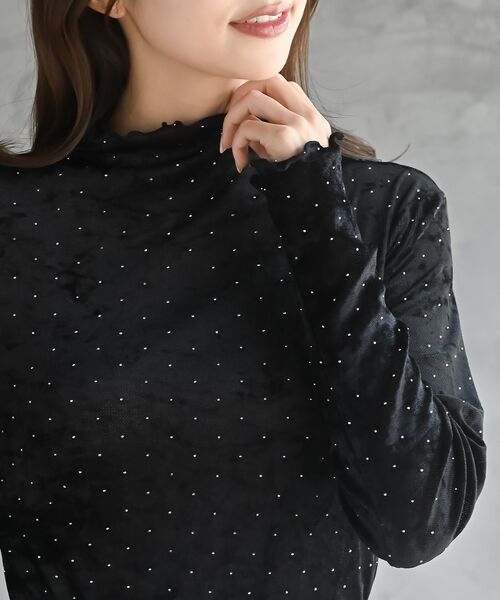rps(アールピーエス)の「ボトルネックホットフィックスベロアカットソー(Tシャツ/カットソー・レディース・グレー/アイボリー/ブラック・フリー)」の17枚目の写真